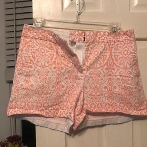 Pink and white patterned shorts